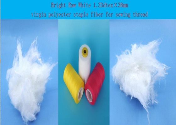 Fibre blanche crue lumineuse de Psf de fibre discontinue de polyesters de la Vierge 0.5D pour le fil de couture