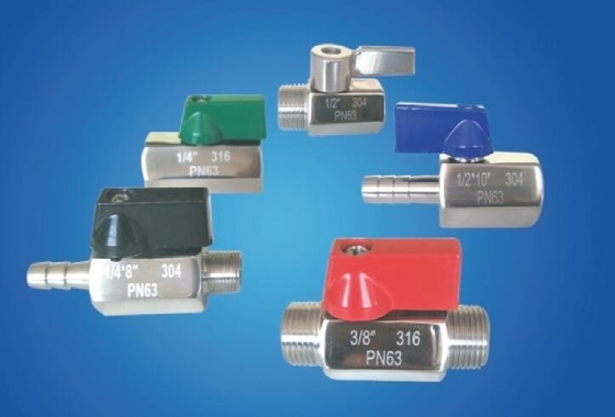 Mini série de robinets à tournant sphérique en acier inoxydable pour l'industrie des fluides