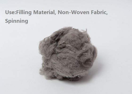 Grey Polyester Raw Material Dyed de la meilleure qualité a réutilisé la fibre discontinue de polyesters ISO9001