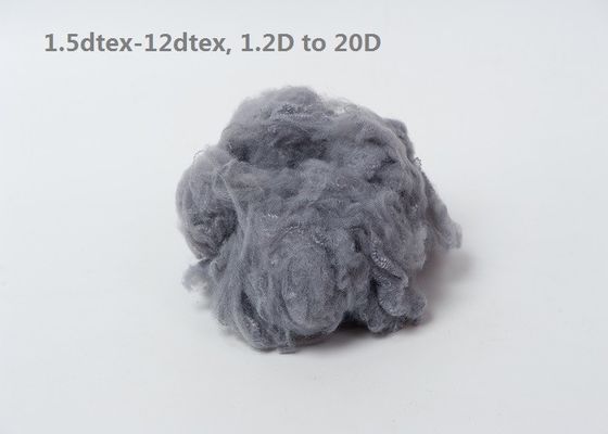 Grey Polyester Raw Material Dyed de la meilleure qualité a réutilisé la fibre discontinue de polyesters ISO9001