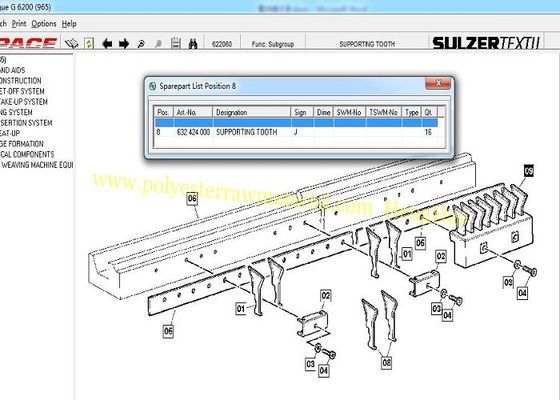 632424000 pièces de rechange G6100 G6200 G6300 F2001 de machines de textile de rapière de Sulzer