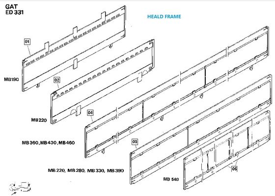 Pièces de rechange de machines de textile de cadre de lame de harnais, alliage d'aluminium de pièces de métier à tisser de Sulzer