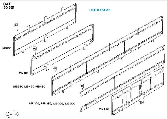 Pièces de rechange de cadre de lame de harnais de régleur pour les métiers à tisser ISO14001 de textile