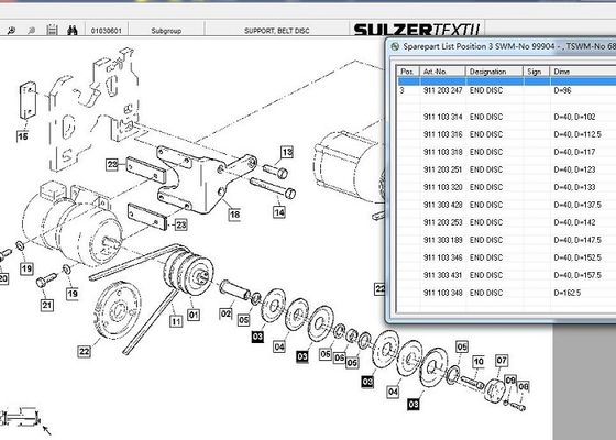 Pièces ISO9001 de machine de tissage de Sulzer de disque de ceinture de disque d'extrémité